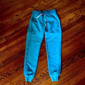 Figs technical collection XXS pants blue green